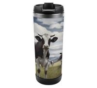 YHEGBFD Tazza da viaggio Farm Mucca Immagini Stampa Tazza di Acqua In Acciaio Inox Isolamento Sottovuoto Doppio Strato Tazza Da Viaggio Riutilizzabile Tazza di Conservazione