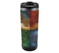 YHEGBFD Tazza da viaggio Quattro Stagioni Stampa Albero della Vita Tazza di Acqua in Acciaio Inox Isolamento Sottovuoto Doppio Strato Tazza Da Viaggio Riutilizzabile Tazza di Conservazione