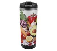 YHEGBFD Tazza da viaggio Tazza di cibo sano Stampa Tazza di acqua in acciaio inossidabile Isolamento sottovuoto Tazza da viaggio a doppio strato Tazza riutilizzabile di conservazione del calore