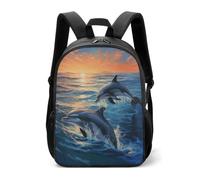 YHEGBFD Zaino, zaino con stampa delfini nel mare, zaino elegante, zaino leggero per uomo e donna, spiaggia, escursionismo, campeggio