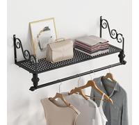 YHEIANJ Espositore per Abiti da Negozio, scaffale da Parete con Asta Appendiabiti per Vestiti, Scarpe, Borse e Asciugamani, Soluzione per l'organizzazione della casa, per l'ingre，A L 60cm