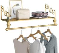 YHEIANJ Espositore per Abiti da Negozio, scaffale da Parete con Asta Appendiabiti per Vestiti, Scarpe, Borse e Asciugamani, Soluzione per l'organizzazione della casa, per l'ingre，C L 150cm