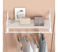 YHEIANJ Espositore per Abiti da Negozio, scaffale da Parete con Asta Appendiabiti per Vestiti, Scarpe, Borse e Asciugamani, Soluzione per l'organizzazione della casa, per l'ingre，B L 80cm