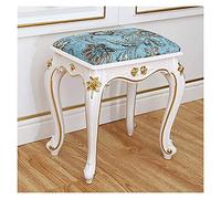 YHEIANJ Sgabello da toeletta con Seduta Imbottita e Gambe in ABS per Uso in Camera da Letto o Pianoforte,Blue Flower Suede 40 * 29 * 43cm
