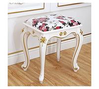 YHEIANJ Sgabello da toeletta con Seduta Imbottita e Gambe in ABS per Uso in Camera da Letto o Pianoforte,Red Flower 40 * 29 * 43cm