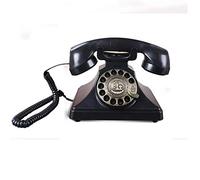 YHEIANJ Telefoni e Accessori Vecchio Telefono Antico Telefono Fisso Americano retrò Telefono Fisso per Ufficio e casa Rotazione in Metallo Nero