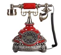 YHEIANJ Telefono a Pulsanti, Telefono Fisso Digitale retrò con Filo, Telefono Decorativo in Legno massello, Linea Fissa, casa e Ufficio