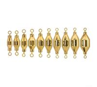 Yhenlovtt 10 piombini da pesca in ottone con pesi interni girevoli in linea per attrezzatura terminale girevole a 360° per ridurre la torsione della lenza