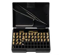 Yhenlovtt 120 caratteri di carattere di stampa a nastro termico in rame, set di timbri con data, per etichettatrice manuale HP-241 DY-8, 2 x 3 x 15 mm
