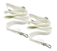 Yhenlovtt 2 cinghie centrali per rete da tennis con fibbia in acciaio inossidabile, cintura divisoria regolabile per la regolazione dell'altezza del campo, nylon bianco Te