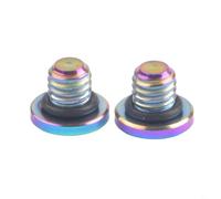 Yhenlovtt 2 pezzi in lega di titanio per lo spurgo della bicicletta, tappo O-ring M5 x 5 mm idraulico integrale leva freno olio di ricambio per bicicletta con vite (colorato)