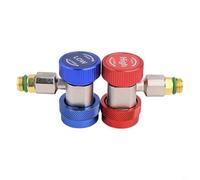 Yhenlovtt 2 pezzi R134A Quick Connector Adattatore Accoppiatore Set, 1/4 SAE Maschio Flare Raccordo per Manometro AC Automatico, Alta e Bassa Pressione Per Strumento di Servizio Sistema HVAC