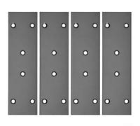 Yhenlovtt 4 piastre di riparazione angolari piatte in acciaio inox per connessione di mobili e supporto di fissaggio in legno, 48 x 167 x 1,8 mm, staffe dritte nere