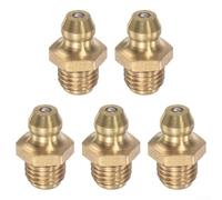 Yhenlovtt 5Pics - Raccordo idraulico diritto in ottone per grasso M8 x 1 mm, filettatura per macchinari industriali e attrezzature per la manutenzione dei cuscinetti