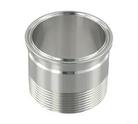 Yhenlovtt Adattatore a tre morsetti a Mnpt, in acciaio inox, connettore filettato maschio da 5,1 cm x 2 pezzi in grado 304 raccordo sanitario per applicazioni idrauliche industriali
