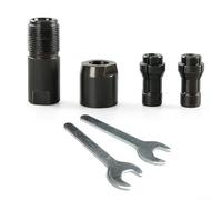 Yhenlovtt Adattatore modificato per smerigliatrice angolare per tipo 100 con filettatura M10 x 1,5, converte in mandrino smerigliatrice diritto, pinza da 3 mm e 6 mm inclusa, set da 5 pezzi