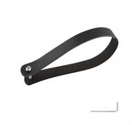 Yhenlovtt Anello di trazione per maniglia in pelle bovina a sgancio rapido per borse anteriori della bicicletta, struttura in acciaio resistente e nastro, facile da installare F (è nero)