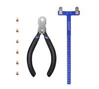 Yhenlovtt Avere 6 punti di ancoraggio per arco composto e pinze di misurazione in alluminio tiro con l'arco e fibbia strumento T quadrato per righello Tshape Nocking Set (blu)