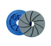 Yhenlovtt Blocco a lumaca da 125 mm per mola per levigatura di bordi, cuscinetti per lucidatura per cemento, marmo, granito, disco abrasivo in resina da 125 mm, con smussatura per bordi, usi, grana 50