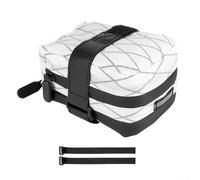 Yhenlovtt Borsa da sella impermeabile per bici da strada e MTB, 0,5 l, doppio uso, borsa posteriore con tracolla per borraccia, riflettente, in nylon poliestere, nero/bianco