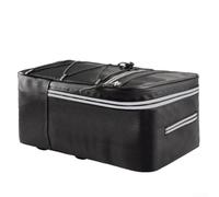 Yhenlovtt Borsa impermeabile per sedile posteriore della bicicletta, 15 l, grande capacità, in pelle PU, con strisce riflettenti, per ciclismo e guida notturna in sicurezza (12 l + parapioggia)