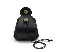 Yhenlovtt Borsa per dadi in pelle PU con chiusura a coulisse, grande capacità, può contenere fino a 70 Dd Pouch Design Dice Token Storage Flat Coin come doppio (nero)