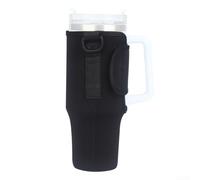 Yhenlovtt Borsa portabottiglie in neoprene per tracolla variabile, ideale per cellulare, antipolvere, con tracolla per bottiglie da 1,18 l, colore: nero