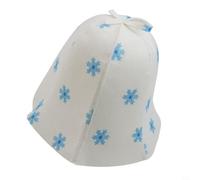 Yhenlovtt Cappello da sauna da 70 cm, per rilassamento al vapore, in lana spessa, isolante, protezione dal calore, per terme, spa, circonferenza 24 cm, altezza della cuffia (blu neve)