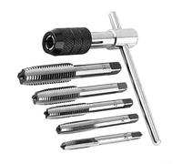 Yhenlovtt Chiave filettata a macchina con impugnatura a T regolabile, supporto per rubinetto, per uso professionale e attività fai da te, con struttura in acciaio (set da 5-12 mm)