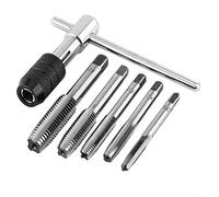 Yhenlovtt Chiave filettata a macchina con impugnatura a T regolabile, supporto per rubinetto, per uso professionale e attività fai da te, con struttura in acciaio (set da 3-6 mm)