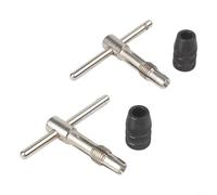 Yhenlovtt Chiave filettata a macchina con manico a T regolabile, supporto per rubinetto per uso professionale e attività fai da te, con struttura in acciaio (2 pezzi, 3-6 mm)
