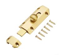 Yhenlovtt Chiavistello per porta scorrevole in ottone, resistente, per camere da letto, garage e giardini, 9,3 x 3,2 cm, finitura lucida antiruggine (oro)