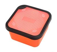 Yhenlovtt Contenitore per pellet con telaio interno per drenare per pesca con esche per carpe, esche in plastica arancione, 2 in 1, scatola e M (8,5-OS)