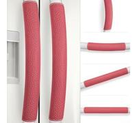 Yhenlovtt Coperture per maniglie della porta del frigorifero, in poliuretano, anticollisione, per lavastoviglie, elettrodomestici, frigorifero, forno, slipon, composizione lavabile, colore rosso