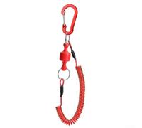 Yhenlovtt Cordino da pesca con corda di sicurezza magnetica anti-perdita e clip a sgancio rapido per strumenti e accessori da pesca, filo di acciaio da 0,5 m, colore rosso