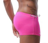 Yhenlovtt Costume da bagno da uomo per boxer, ad asciugatura rapida, elasticizzato, per spiaggia o piscina, tessuto in nylon spandex con vestibilità traspirante, compatibile (rosa)