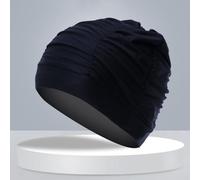 Yhenlovtt Cuffia morbida elastica ad asciugatura rapida per uomo con donne Plus Drape Blueprint Big Polye per capelli lunghi nuoto dreadlock ventilato e capacità (nero)