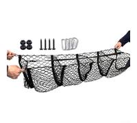 Yhenlovtt Cybertruck - Borsa a rete con 4 cestini portaoggetti, organizer 3D per pick-up e bagagliaio SUV, 110 x 30 cm, rete elastica nera con installazione