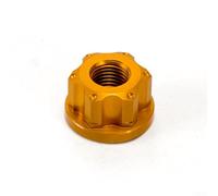 Yhenlovtt Dadi in acciaio per ruota bicicletta M9 per mozzi cingolati con rondella integrata compatibile con bloccaggio asse anteriore/posteriore formato antiscivolo (ORO)