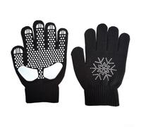 Yhenlovtt Guanti da pattinaggio per bambini e adulti, guanti da sci e pattinaggio su ghiaccio, caldi, antiscivolo, in cotone spandex, elasticizzati, con polsini elasticizzati, per sci, neve, colore