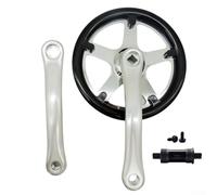 Yhenlovtt Guarnitura pieghevole in lega da 170 mm per corona per bicicletta, 44 denti, con interfaccia quadrata e protezione catena singola, compatibile con single speed (CRANKSET + 110 BB)