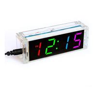 Yhenlovtt Innovativo kit di montaggio per orologio elettronico fai da te, perfetto per insegnare agli studenti i circuiti e il cronometraggio (rosa)