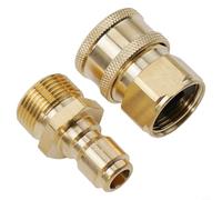 Yhenlovtt Kit adattatore rapido da M22 a 3/8 per idropulitrici per accoppiamento in ottone ad alta pressione con connettori maschio e femmina, compatibile con pistole spray e ugelli ()