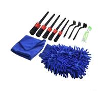 Yhenlovtt Kit di 13 spazzole per dettagli auto, con guanti, per la pulizia degli interni dell'auto, compatibile con prese d'aria, sedili e ruote