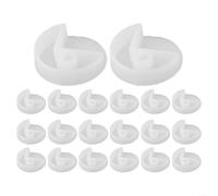 Yhenlovtt Kit di fissaggio per specchi da parete con viti per specchi senza cornice, 20 o 50 clip di montaggio in plastica in 4 stili (90°/180°/270°/piatto), altezza 5 mm, bianco (A 20 pezzi)