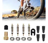 Yhenlovtt Kit di riparazione nucleo di ricambio per bicicletta, 15 pezzi, per la rimozione della valvola del pneumatico, stelo della valvola e occhielli