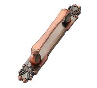 Yhenlovtt Maniglia europea antica a vista in lega di alluminio, adatta per porte in legno, armadi, cassetti e armadi (bronzo rosso, 282 mm)