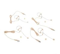 Yhenlovtt Microfono per cuffie/auricolari, microfono a condensatore omnidirezionale beige, XLR 3,5 mm a 3 pin a 4 pin, per docenti di culto sul palcoscenico, vivavoce, cavo da 1,2 m (D)