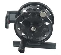 Yhenlovtt Mini mulinello da pesca a mosca manovrabile con bobina da 45/55 mm di diametro, per pesca alla carpa e al ghiaccio, capacità di 3/50 m, per mano destra, recupera nero per Pla (55)