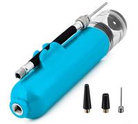 Yhenlovtt Mini pompa portatile a doppia azione per pallacanestro, calcio, pallavolo, include 2 ugelli e ago per gas, nero, rosso, giallo (blu)